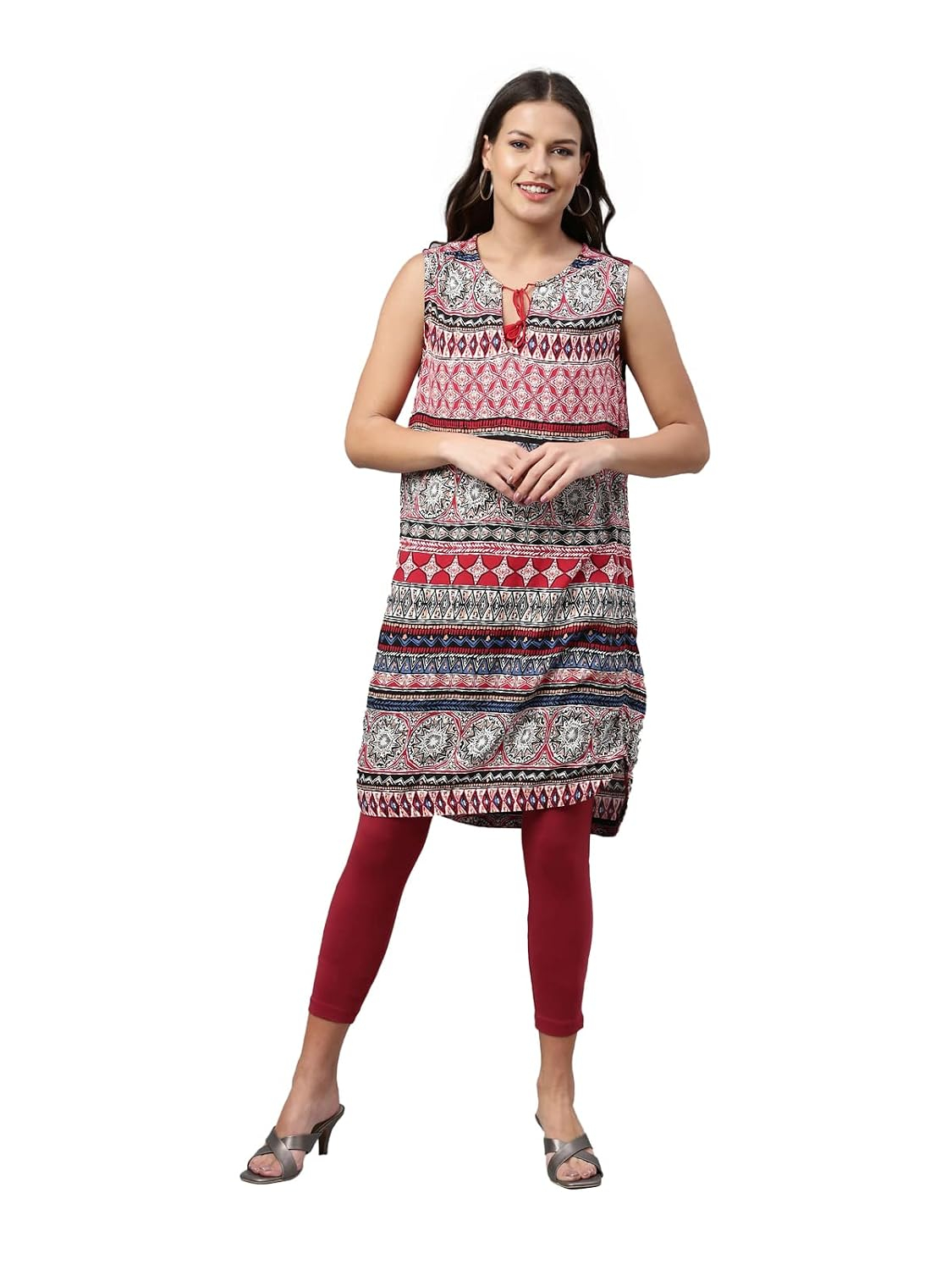 GO COLORS Women's Mid-Rise Cropped Cotton Leggings - Image 230