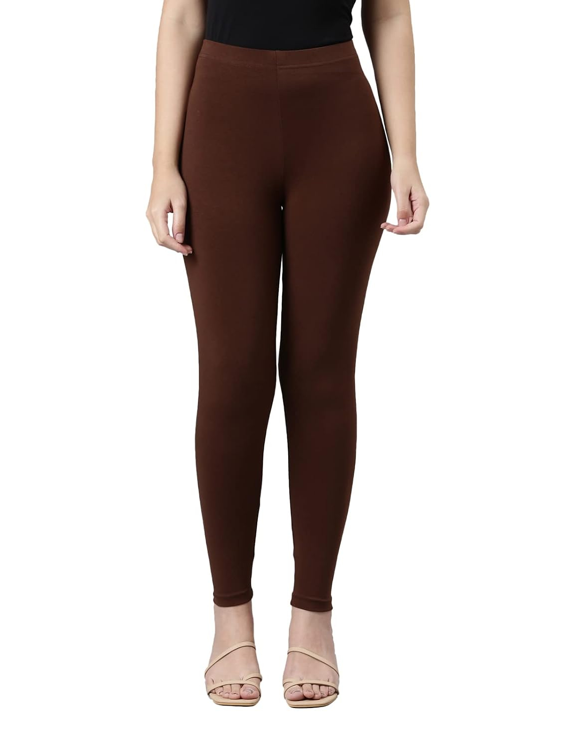 GO COLORS Women's Mid-Rise Cropped Cotton Leggings - Image 243