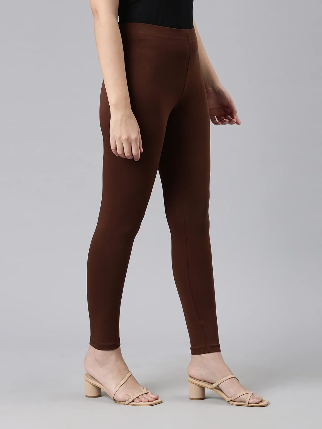 GO COLORS Women's Mid-Rise Cropped Cotton Leggings - Image 245