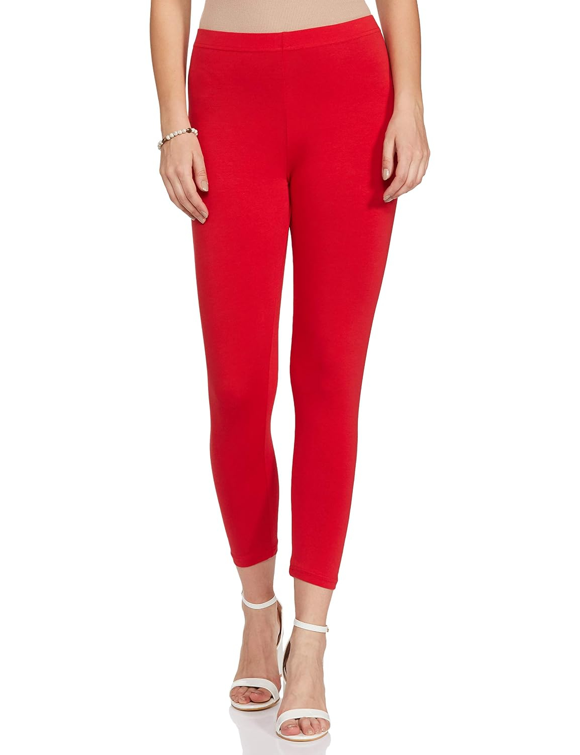 GO COLORS Women's Mid-Rise Cropped Cotton Leggings - Image 249