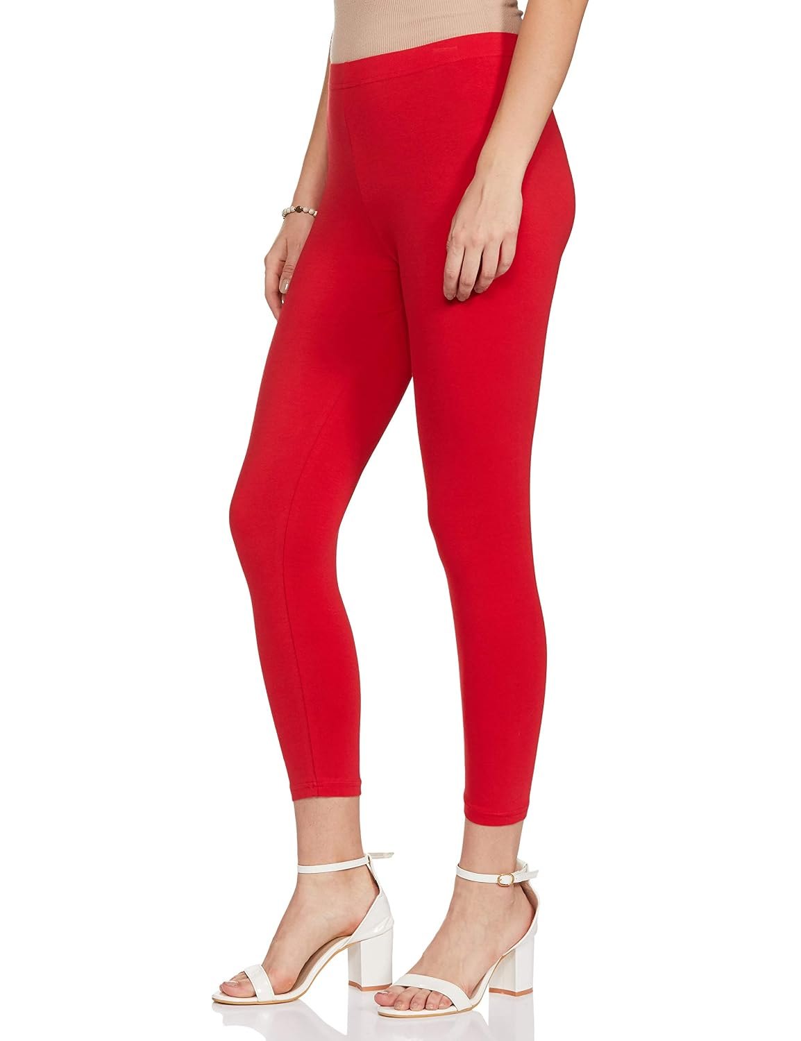 GO COLORS Women's Mid-Rise Cropped Cotton Leggings - Image 252