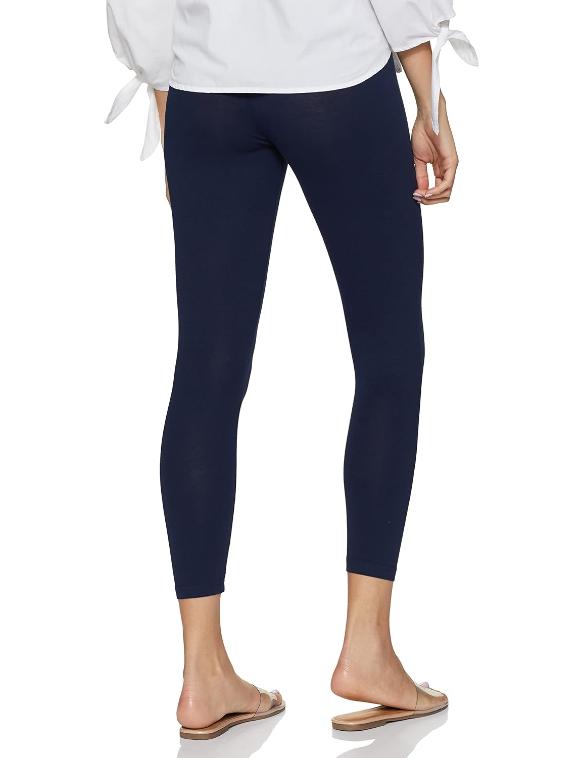 GO COLORS Women's Mid-Rise Cropped Cotton Leggings - Image 257