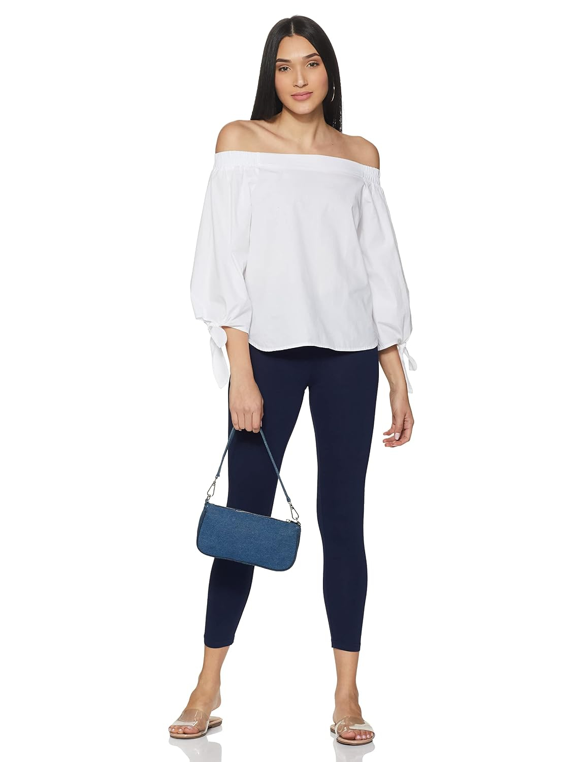 GO COLORS Women's Mid-Rise Cropped Cotton Leggings - Image 263