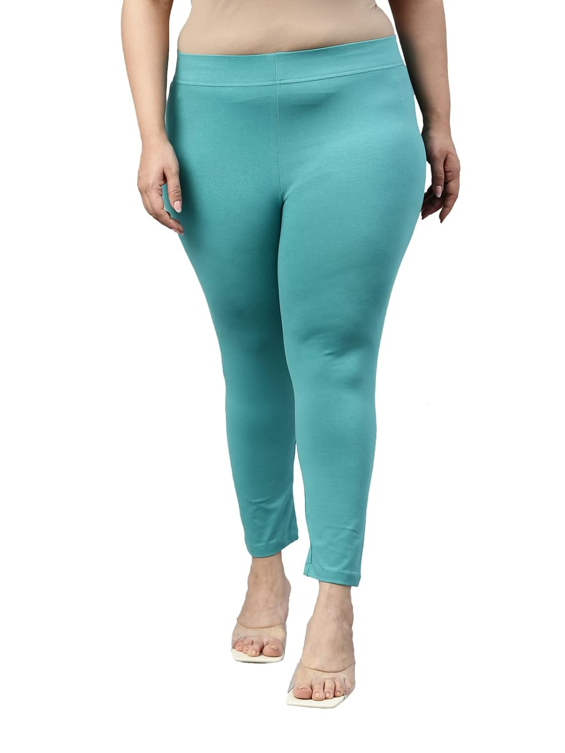 GO COLORS Women's Mid-Rise Cropped Cotton Leggings - Image 281