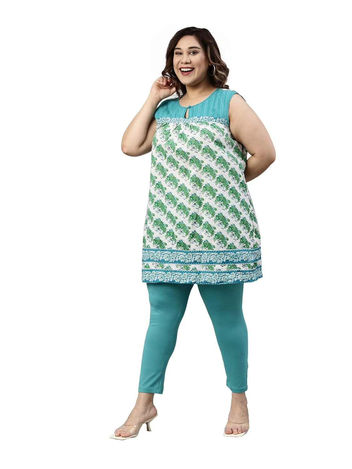 GO COLORS Women's Mid-Rise Cropped Cotton Leggings - Image 285