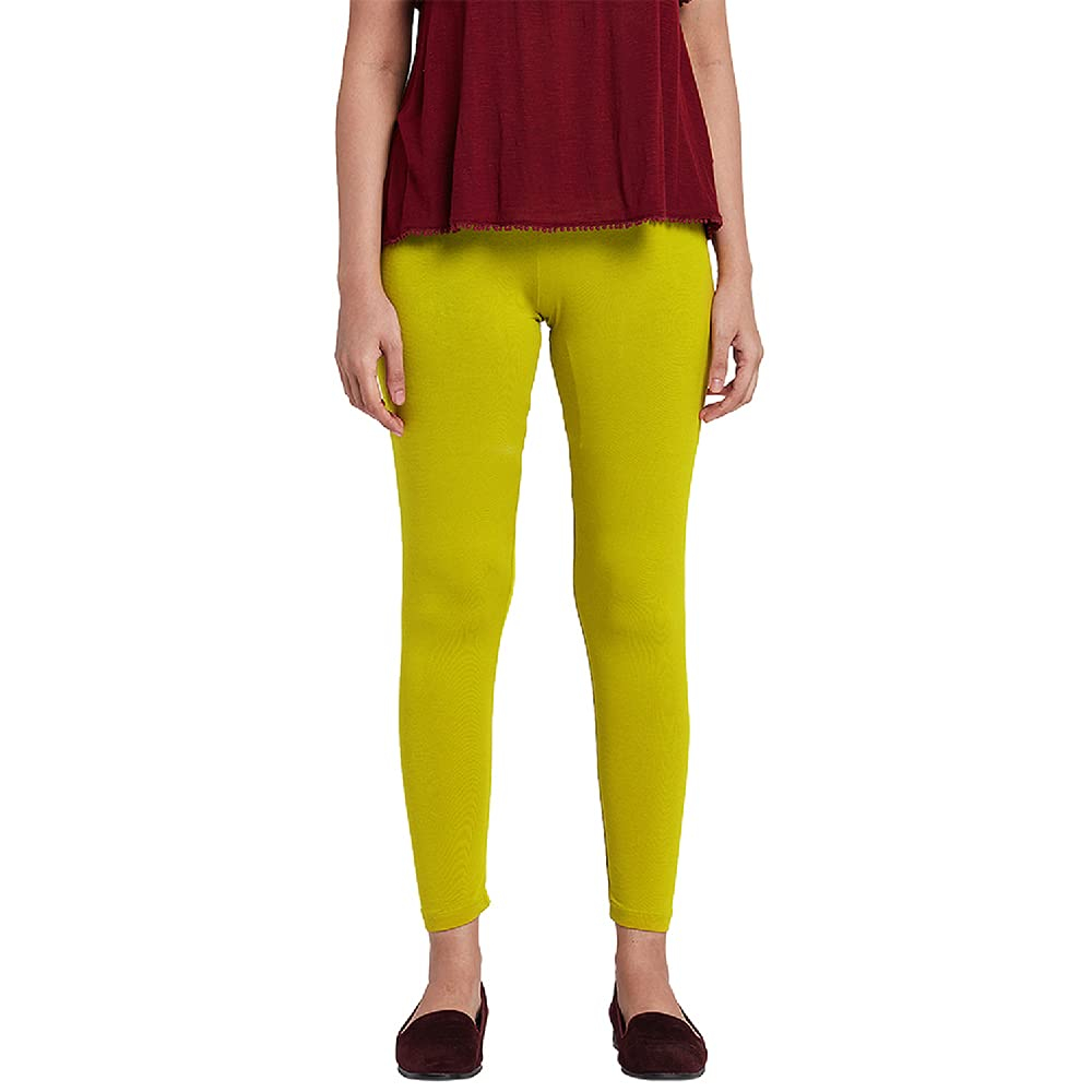 GO COLORS Women's Mid-Rise Cropped Cotton Leggings - Image 287