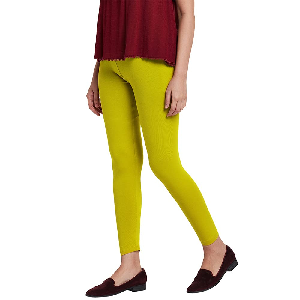 GO COLORS Women's Mid-Rise Cropped Cotton Leggings - Image 288