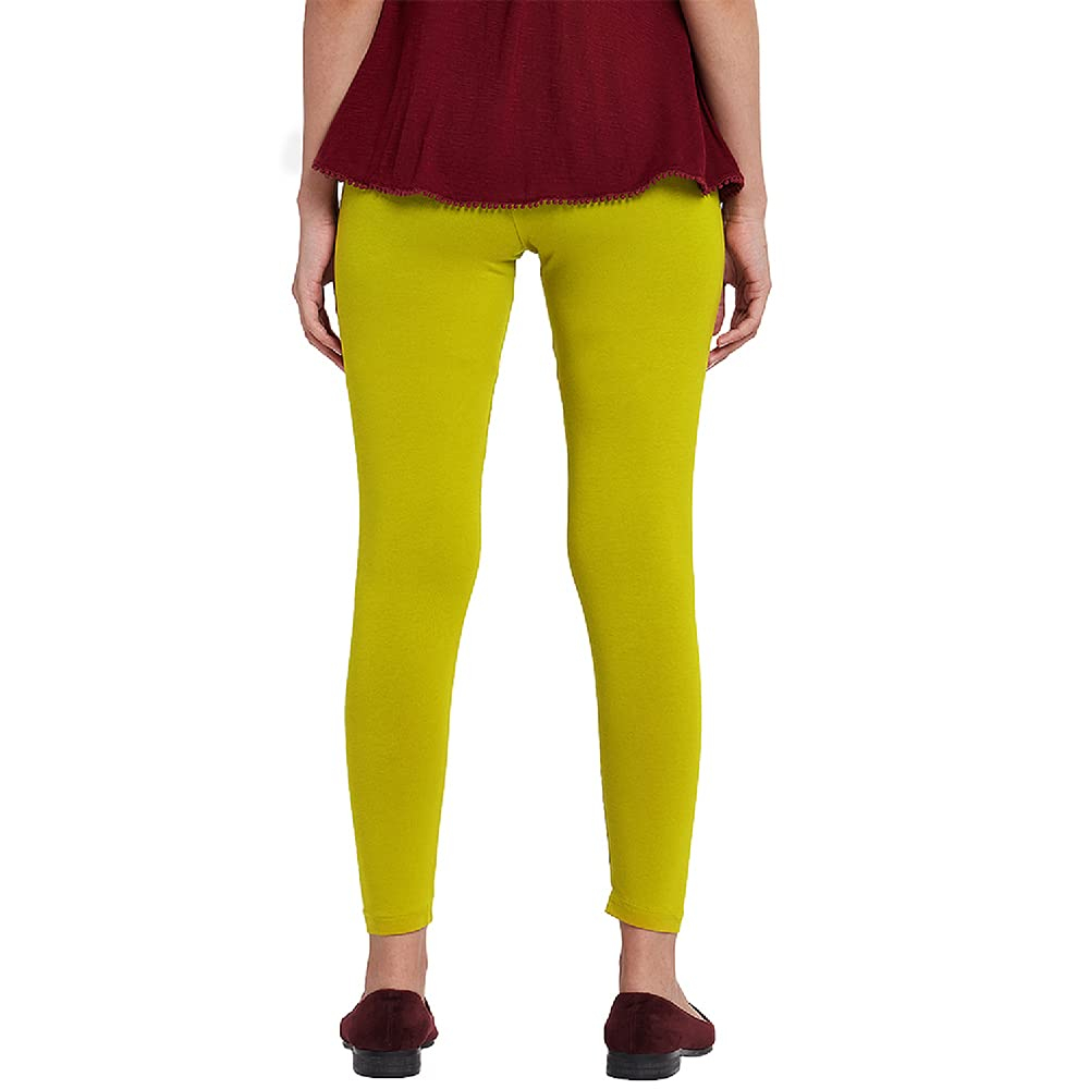 GO COLORS Women's Mid-Rise Cropped Cotton Leggings - Image 289