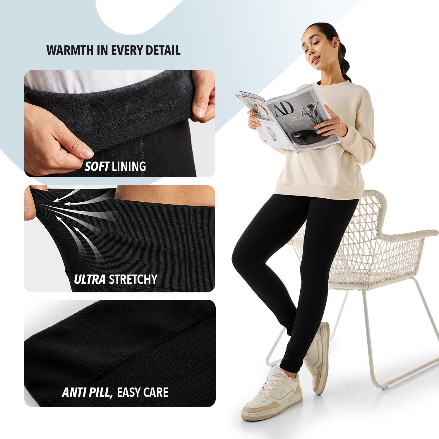 Boldfit Women's Fleece Thermal Leggings - Image 3