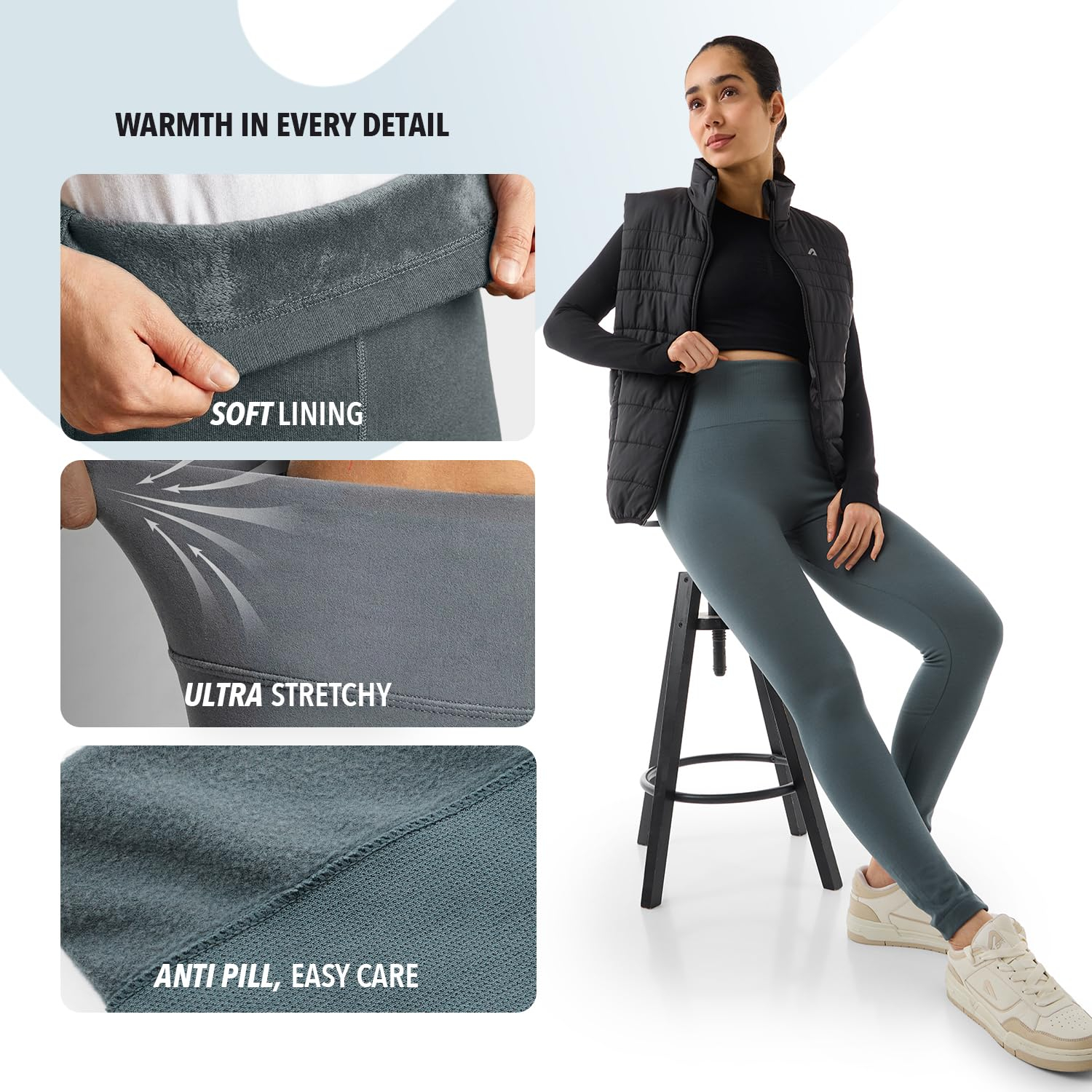 Boldfit Women's Fleece Thermal Leggings - Image 9