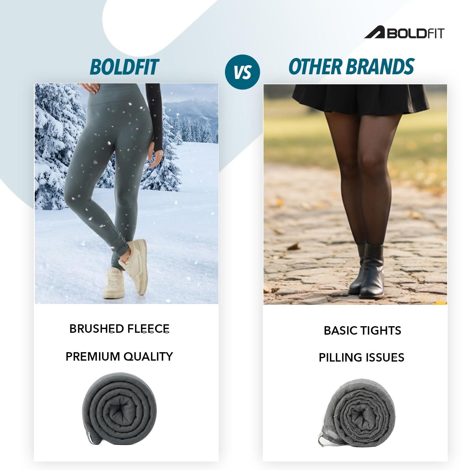 Boldfit Women's Fleece Thermal Leggings - Image 11