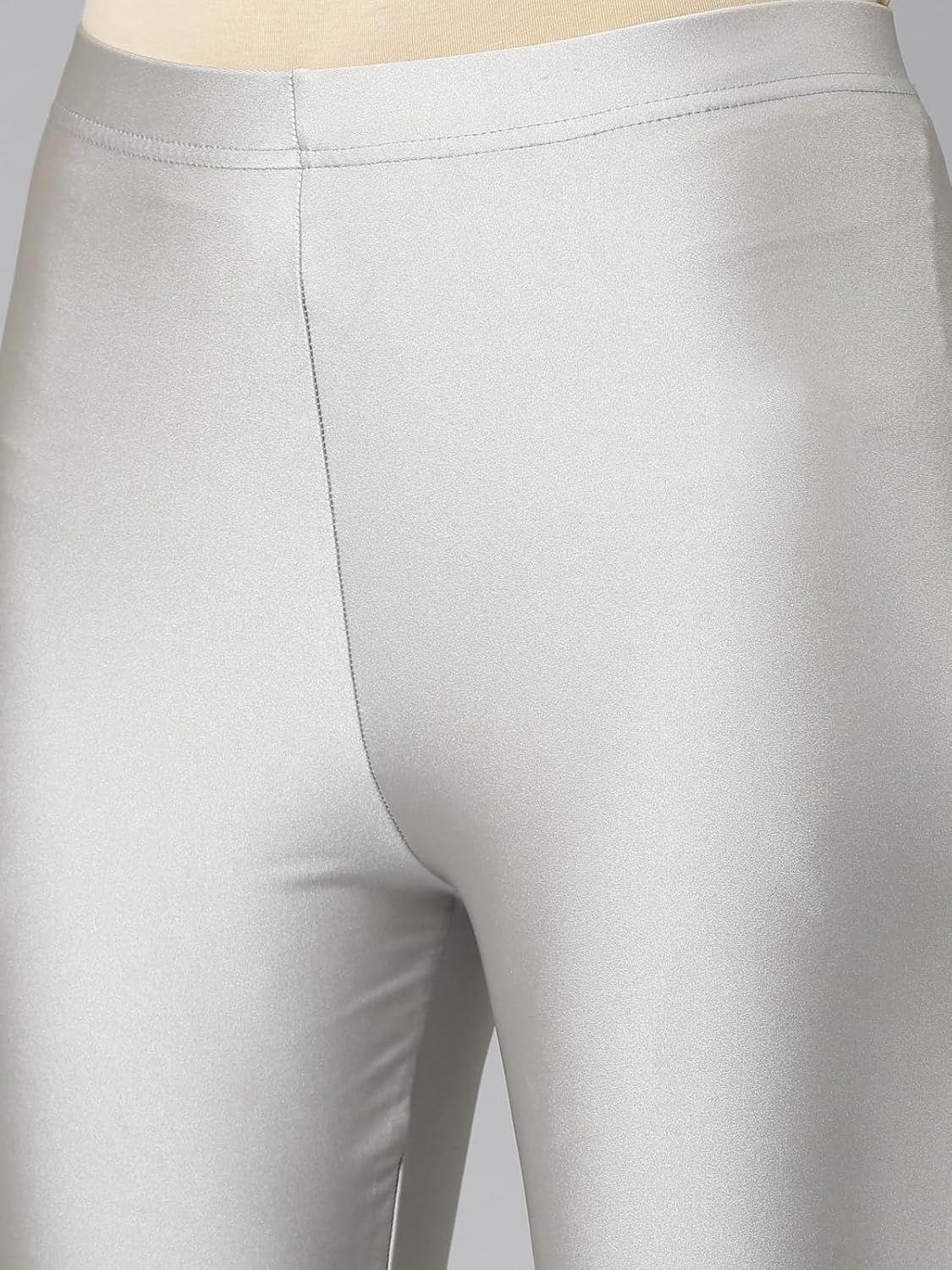 GO COLORS Women's Mid-Rise Shimmer Churidar Leggings - Image 4