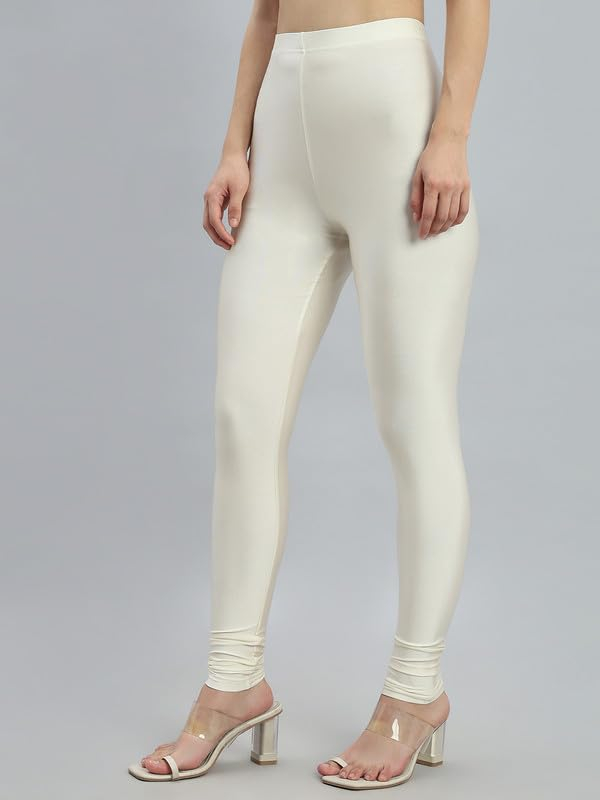GO COLORS Women's Mid-Rise Shimmer Churidar Leggings - Image 14
