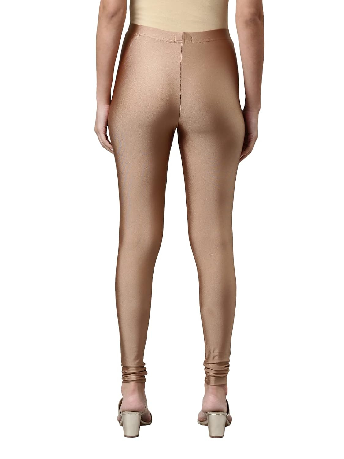 GO COLORS Women's Mid-Rise Shimmer Churidar Leggings - Image 55