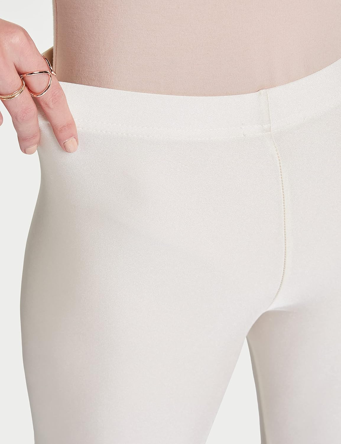 GO COLORS Women's Mid-Rise Skinny Shimmer Leggings - Image 4