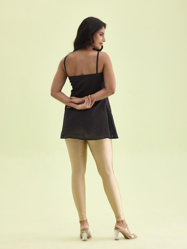 GO COLORS Women's Mid-Rise Skinny Shimmer Leggings - Image 12