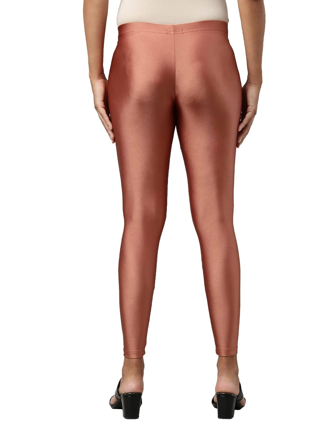 GO COLORS Women's Mid-Rise Skinny Shimmer Leggings - Image 23