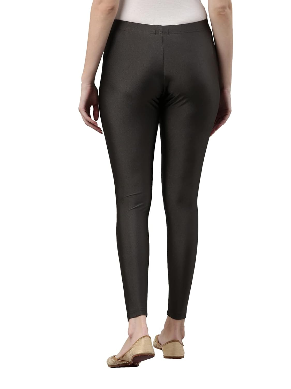 GO COLORS Women's Mid-Rise Skinny Shimmer Leggings - Image 29