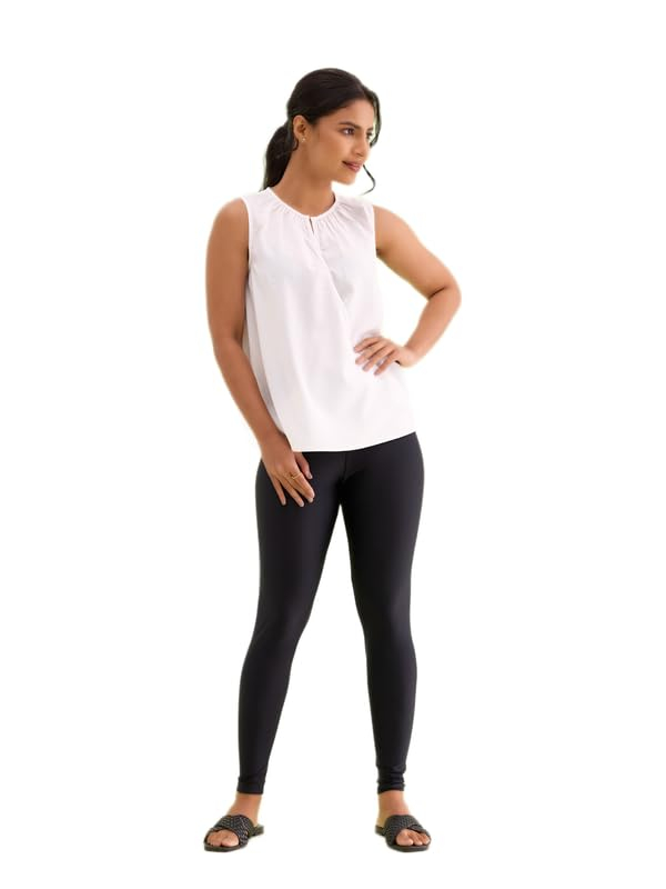 GO COLORS Women's Mid-Rise Skinny Shimmer Leggings - Image 49