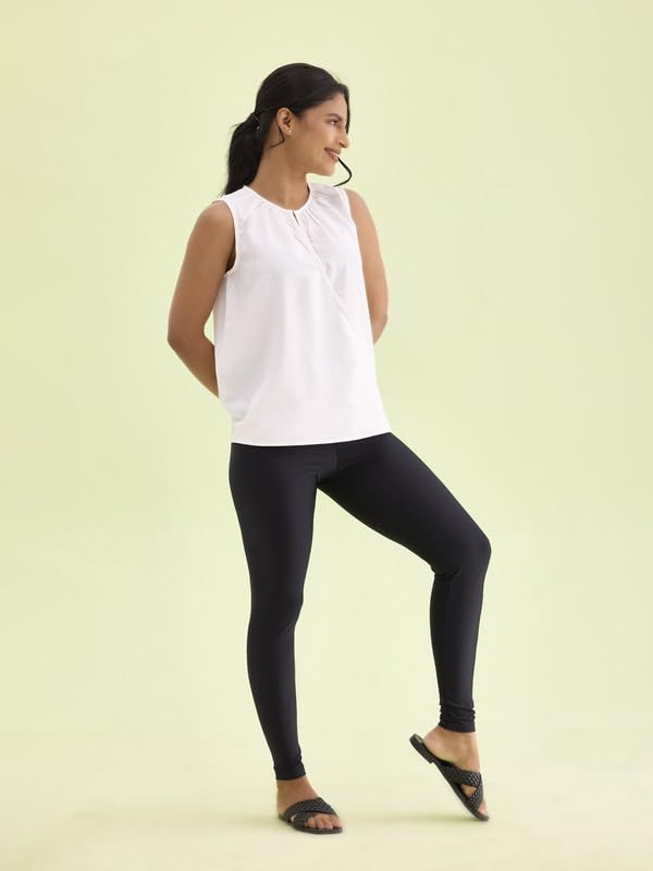 GO COLORS Women's Mid-Rise Skinny Shimmer Leggings - Image 50
