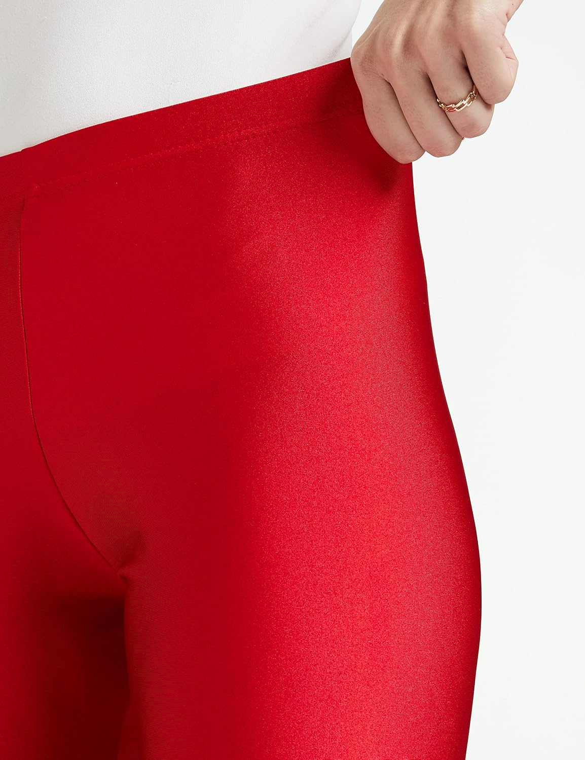 GO COLORS Women's Mid-Rise Skinny Shimmer Leggings - Image 58