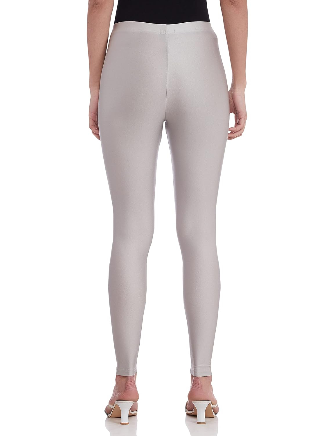 GO COLORS Women's Mid-Rise Skinny Shimmer Leggings - Image 67