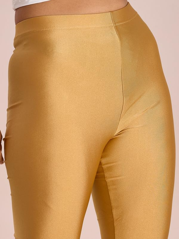 GO COLORS Women's Mid-Rise Skinny Shimmer Leggings - Image 77