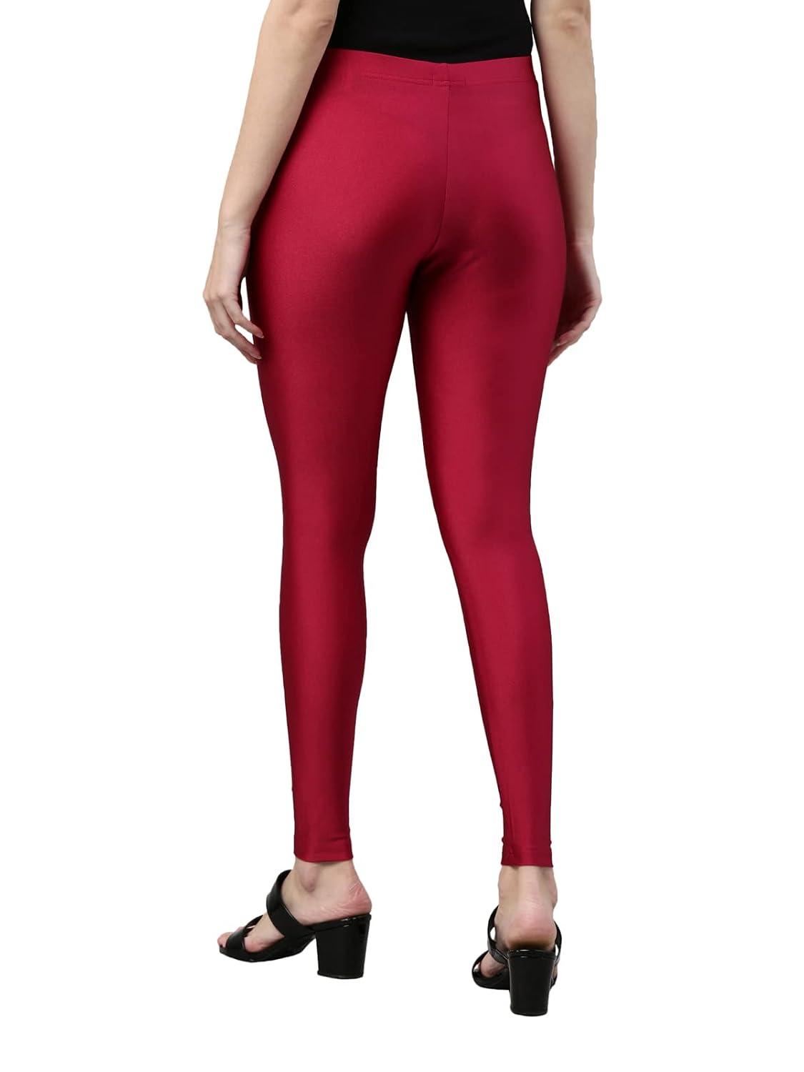 GO COLORS Women's Mid-Rise Skinny Shimmer Leggings - Image 91