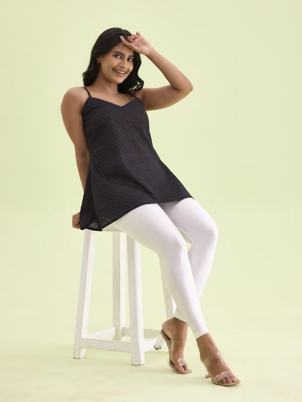 GO COLORS Women's Mid-Rise Skinny Shimmer Leggings - Image 96