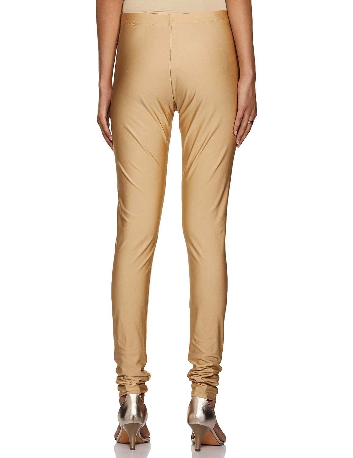 GO COLORS Women's Mid-Rise Skinny Shimmer Leggings - Image 101