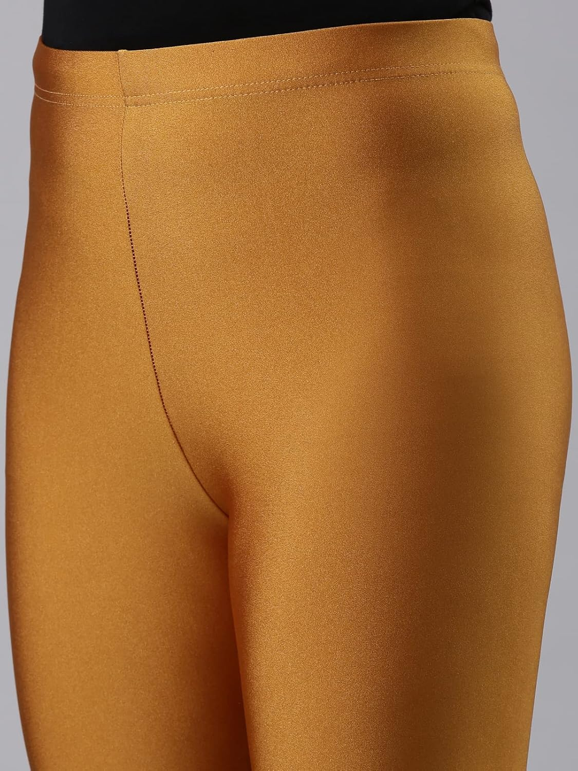 GO COLORS Women's Mid-Rise Skinny Shimmer Leggings - Image 117