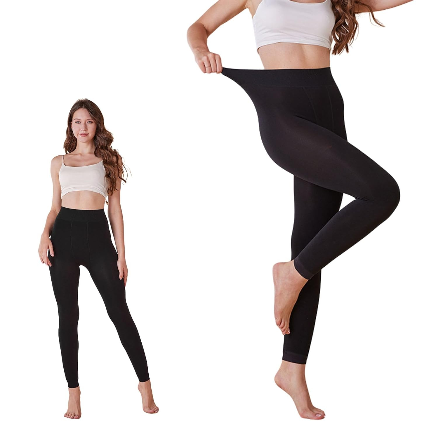 Kaththai Women's High-Rise Fleece Thermal Leggings - Image 2