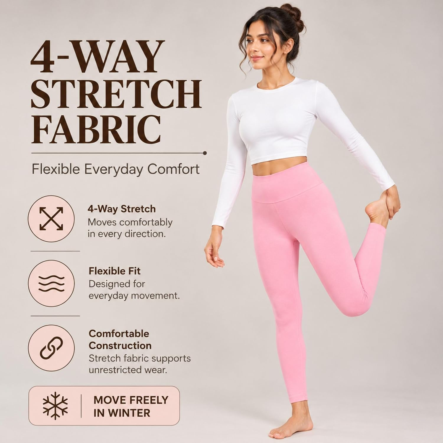 Kaththai Women's High-Rise Fleece Thermal Leggings - Image 10