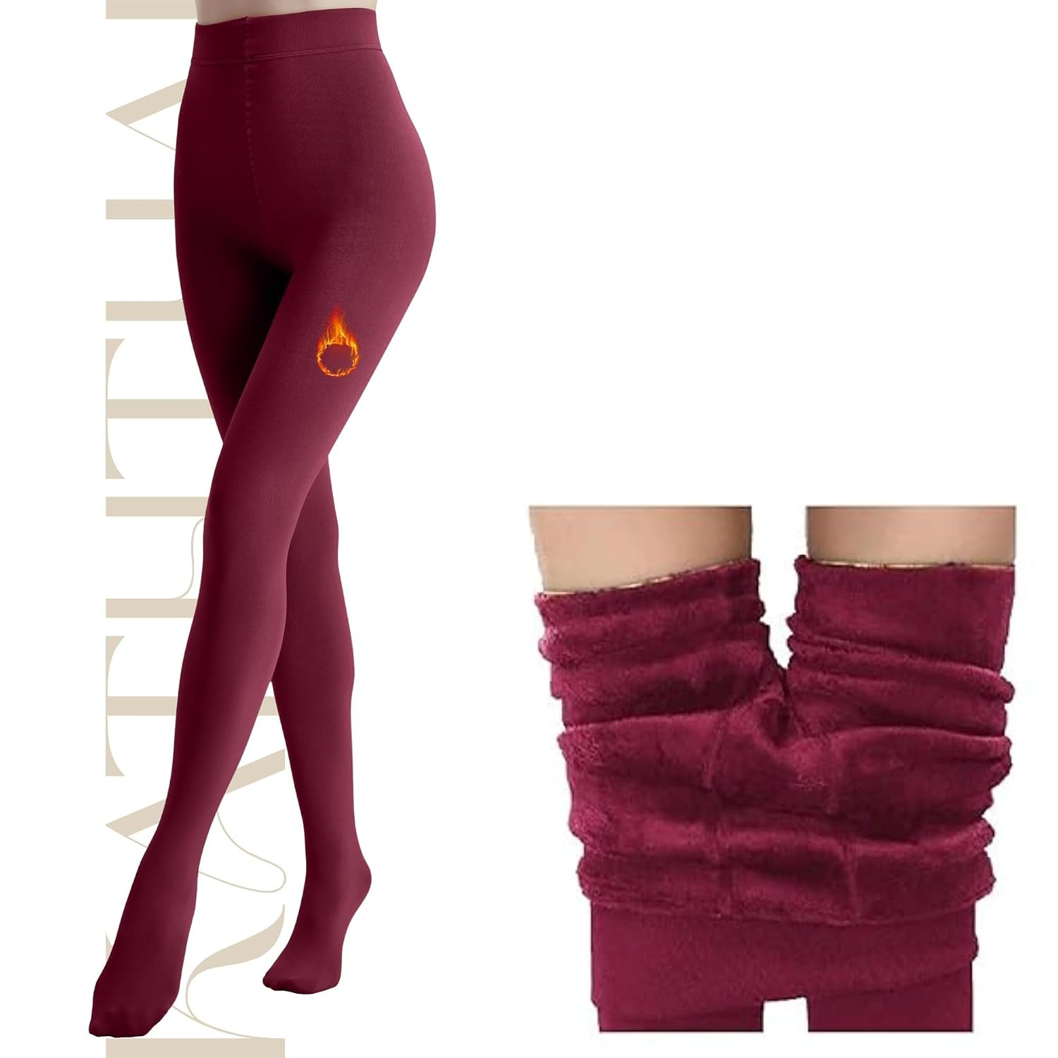 Kaththai Women's High-Rise Fleece Thermal Leggings - Image 24