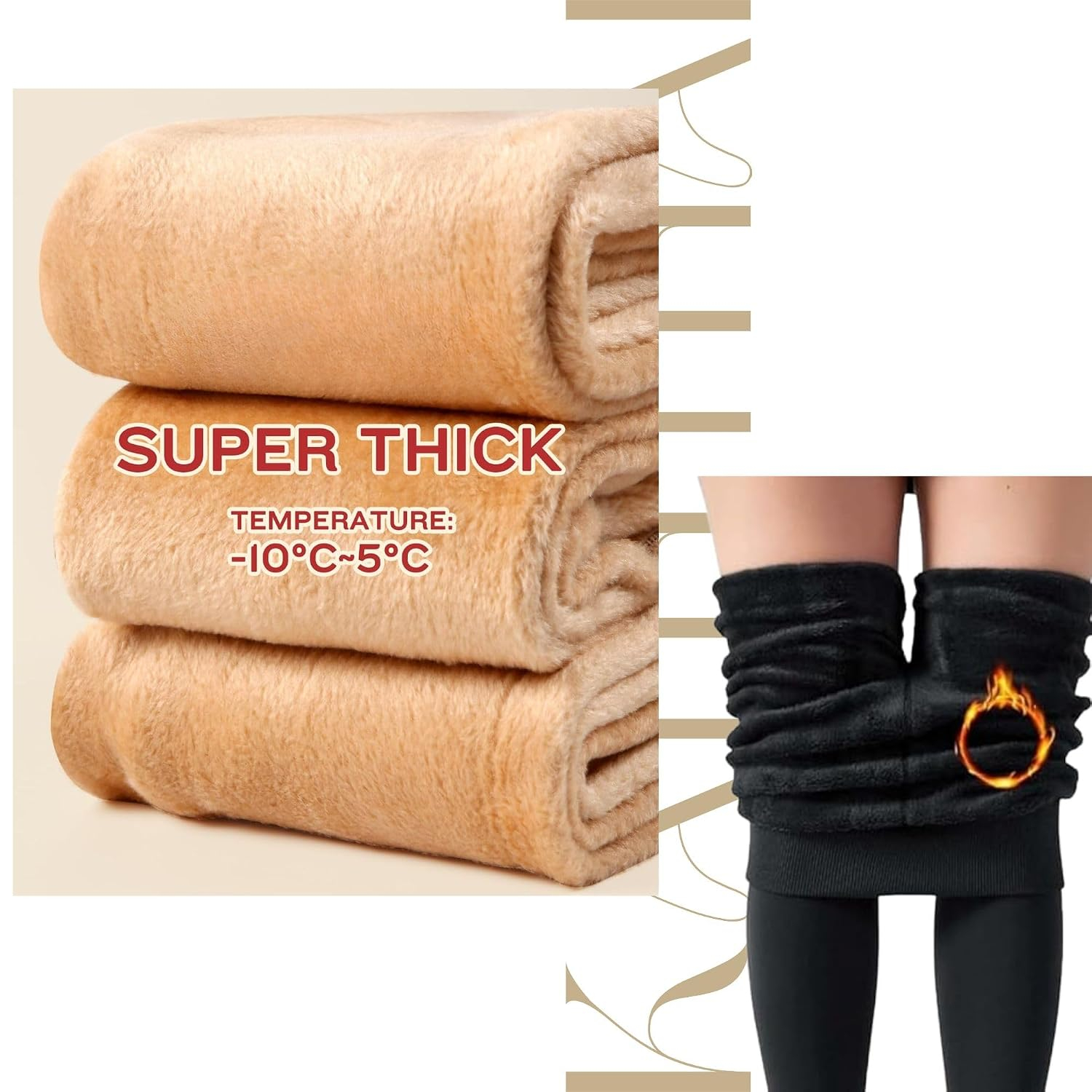 Kaththai Women's High-Rise Fleece Thermal Leggings - Image 42