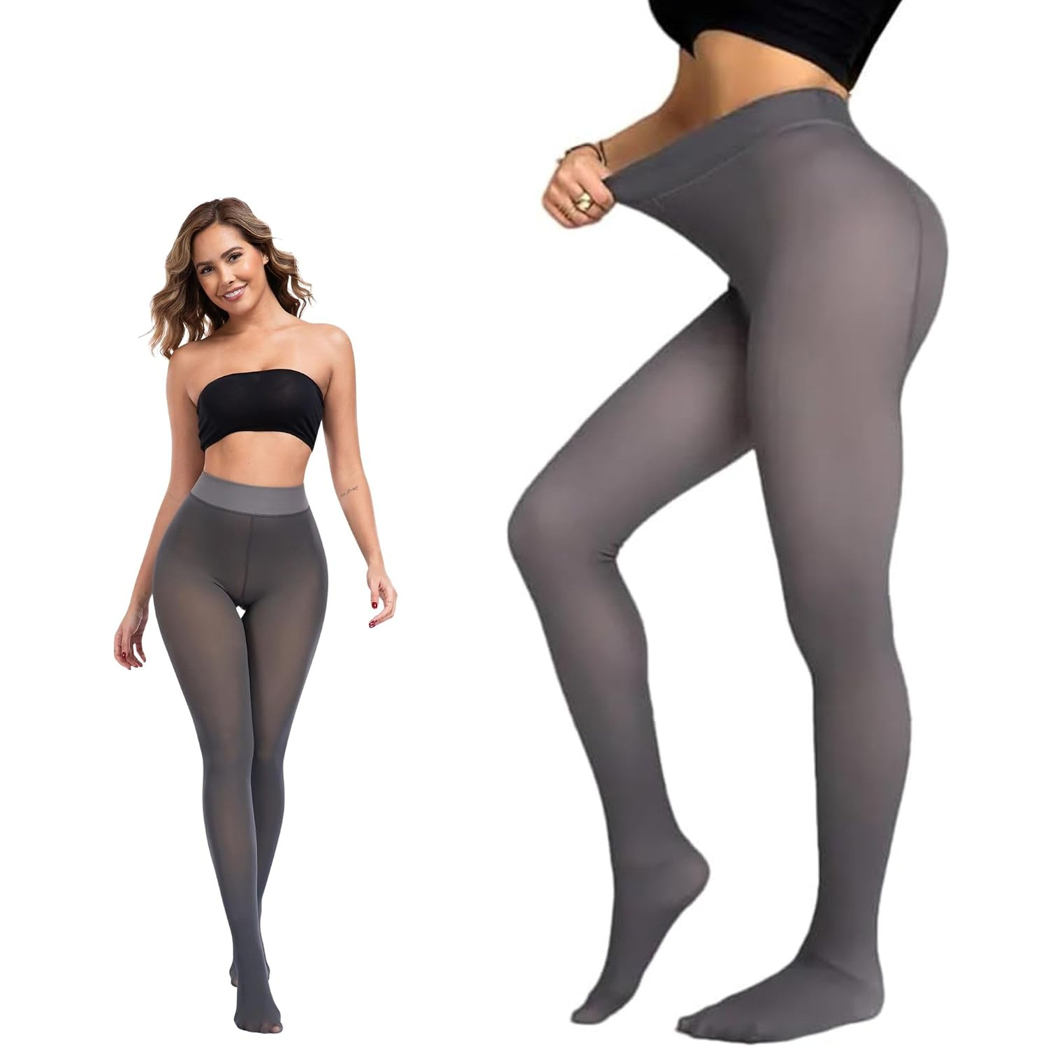 Kaththai Women's High-Rise Fleece Thermal Leggings - Image 47