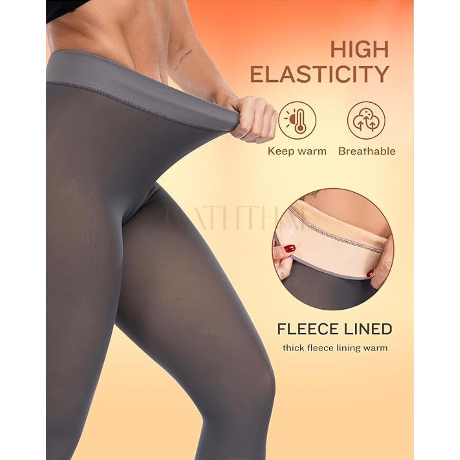 Kaththai Women's High-Rise Fleece Thermal Leggings - Image 51