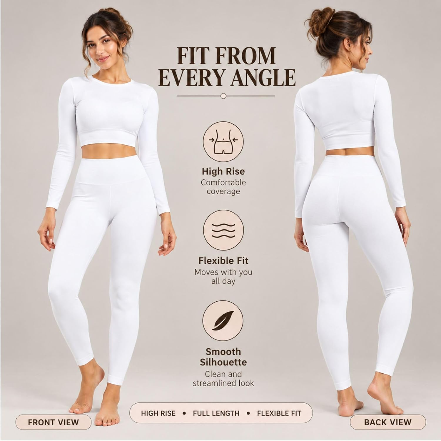Kaththai Women's High-Rise Fleece Thermal Leggings - Image 60