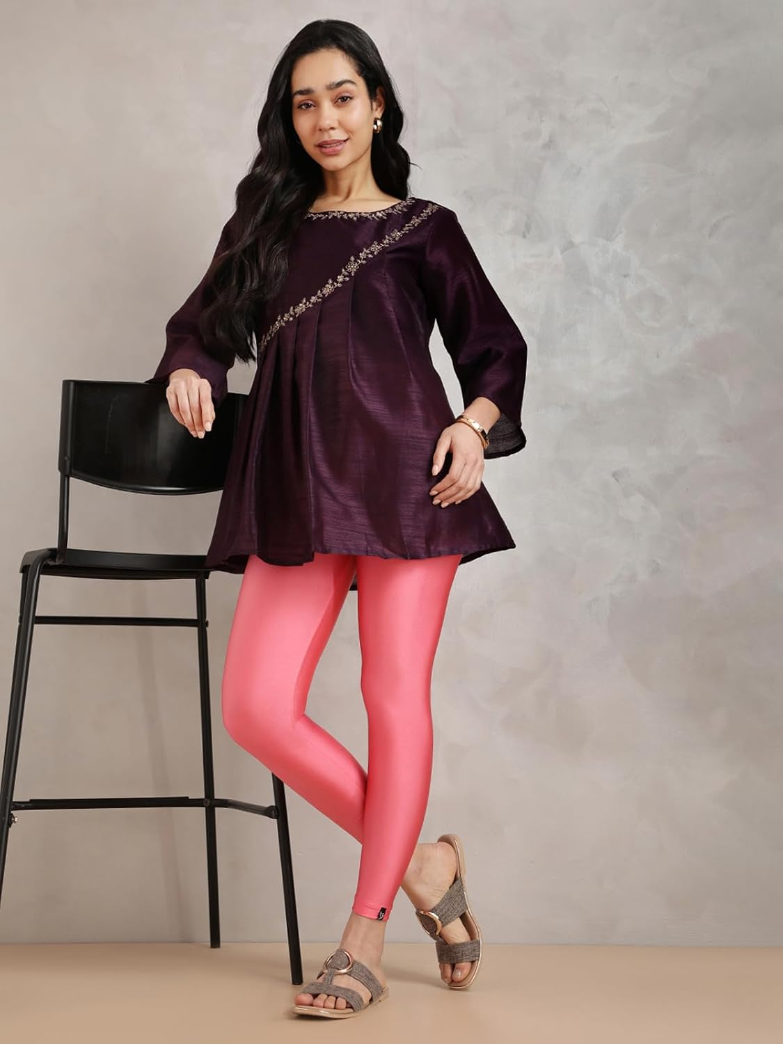 Twin Birds Women's Stretch Shimmer Leggings - Image 48