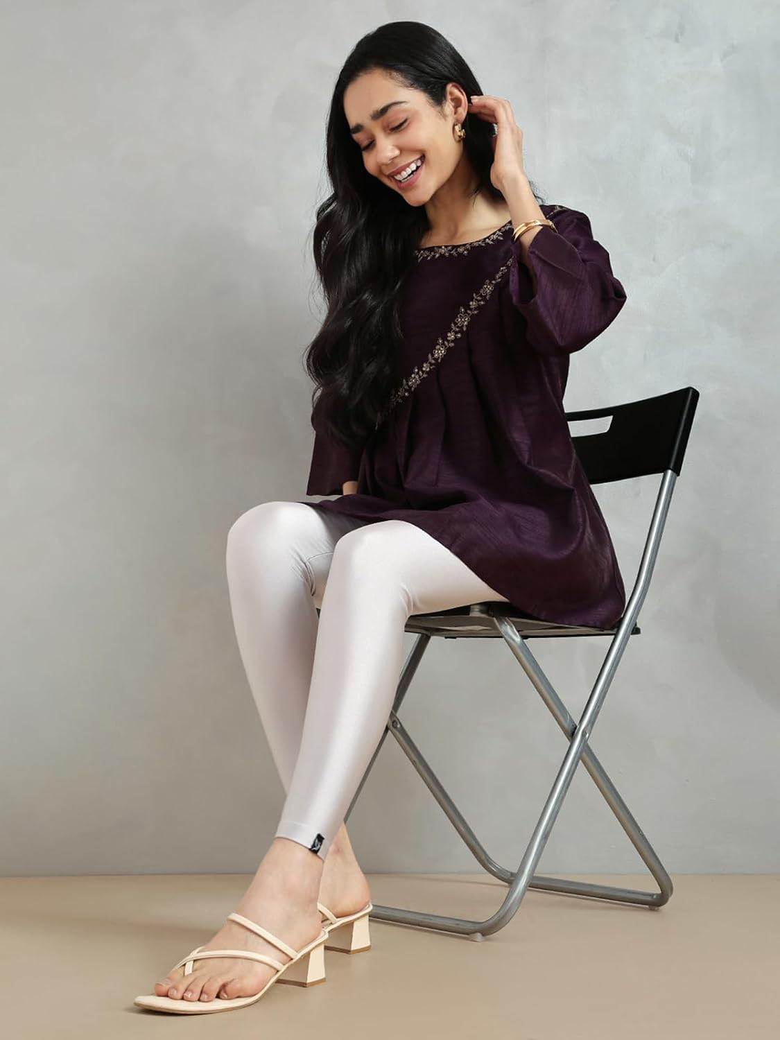 Twin Birds Women's Stretch Shimmer Leggings - Image 60