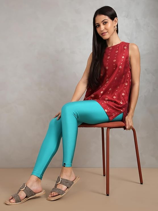 Twin Birds Women's Stretch Shimmer Leggings - Image 72