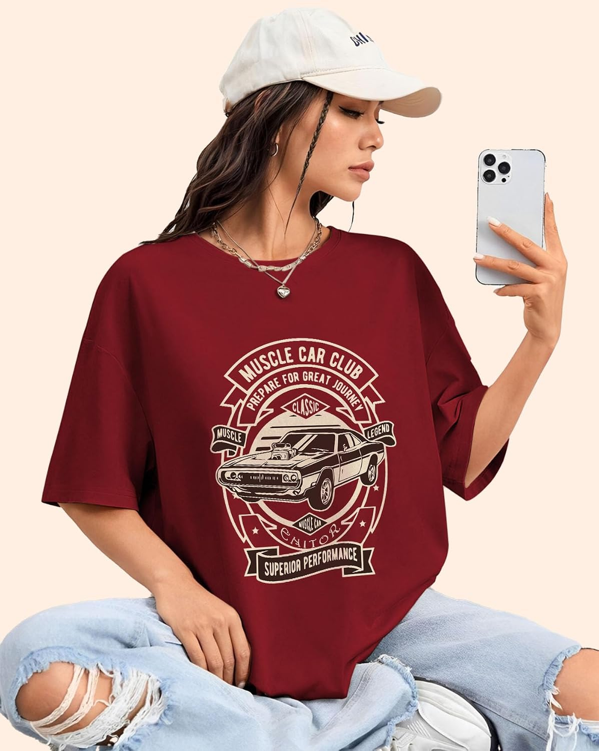 AUSK Women's Graphic Oversized T-Shirt - Image 4