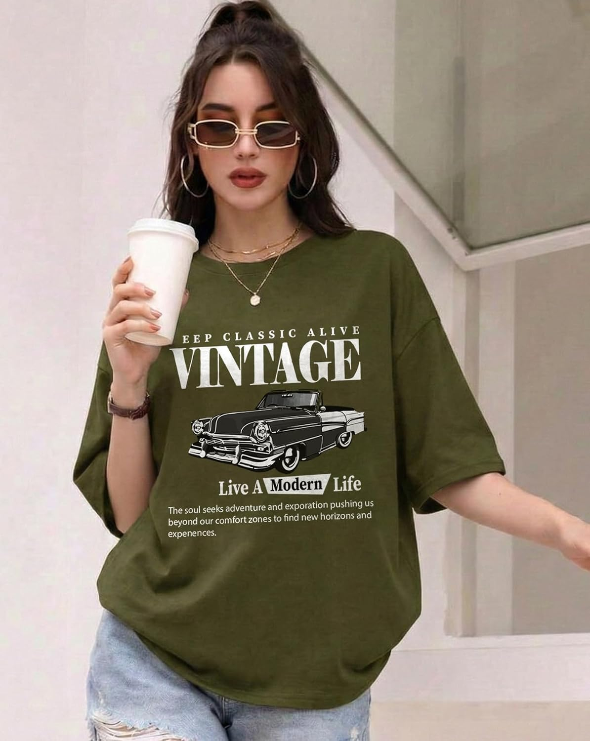 AUSK Women's Graphic Oversized T-Shirt - Image 13