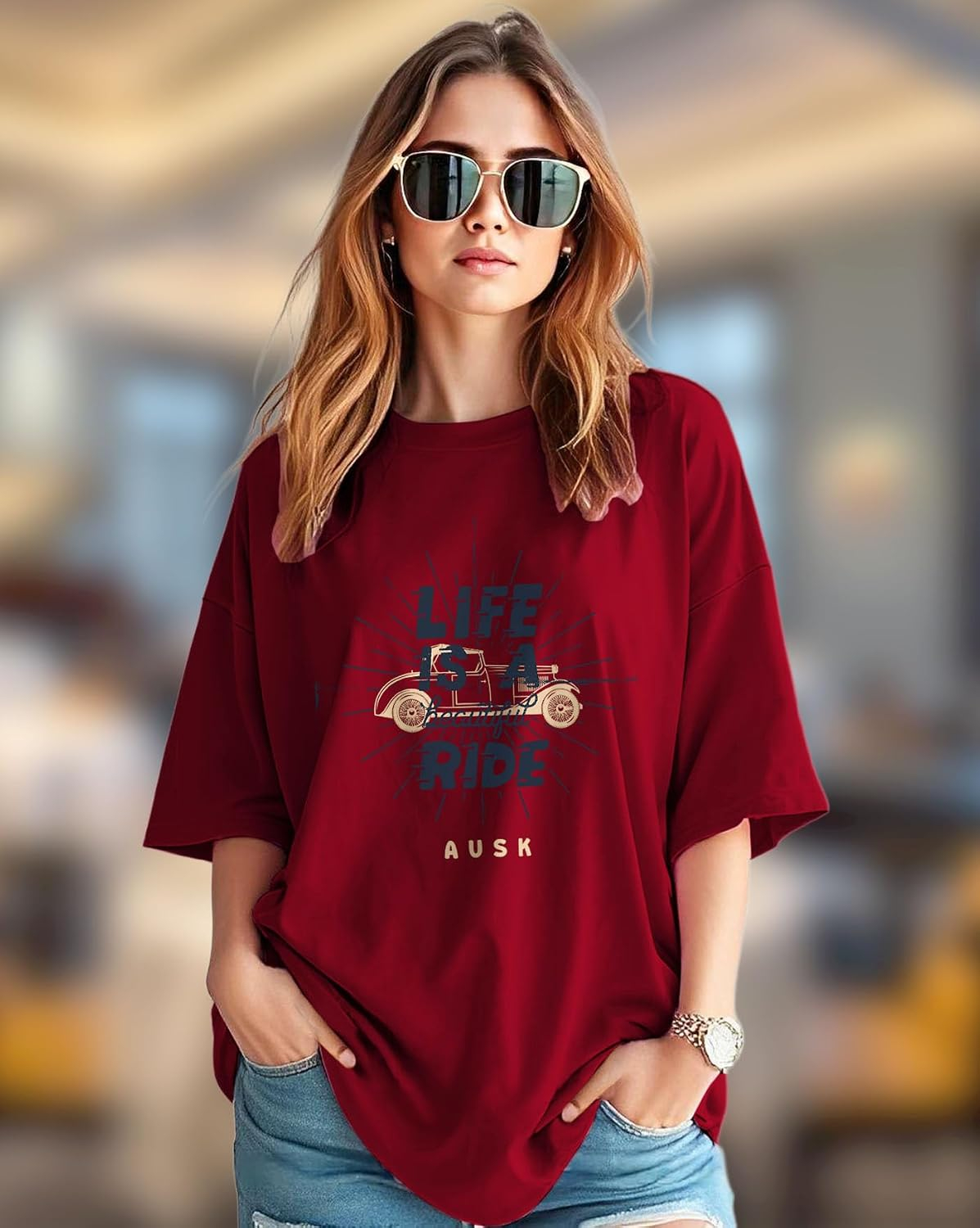 AUSK Women's Graphic Oversized T-Shirt - Image 15