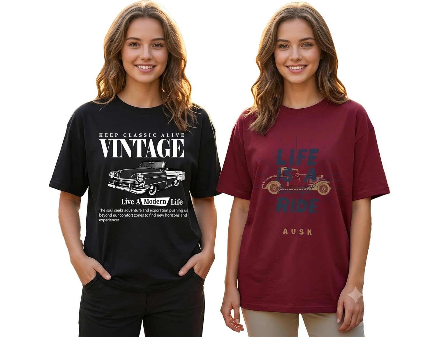 AUSK Women's Graphic Oversized T-Shirt - Image 35