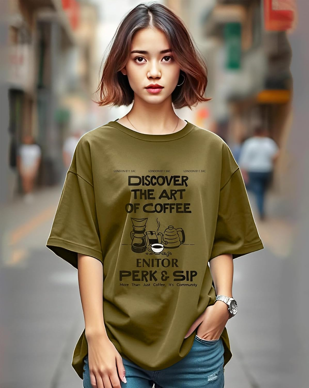 AUSK Women's Graphic Oversized T-Shirt - Image 39