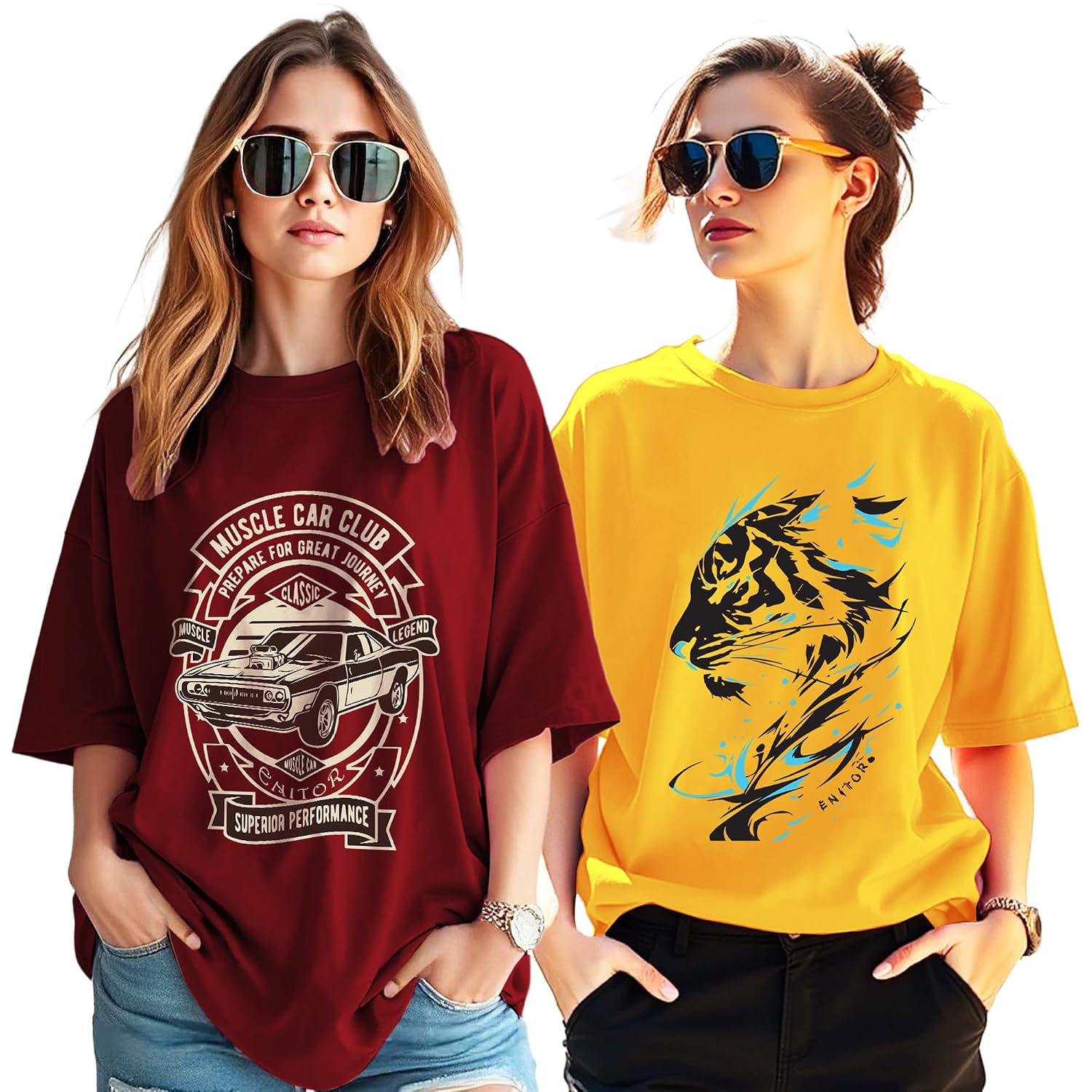 AUSK Women's Graphic Oversized T-Shirt - Image 49