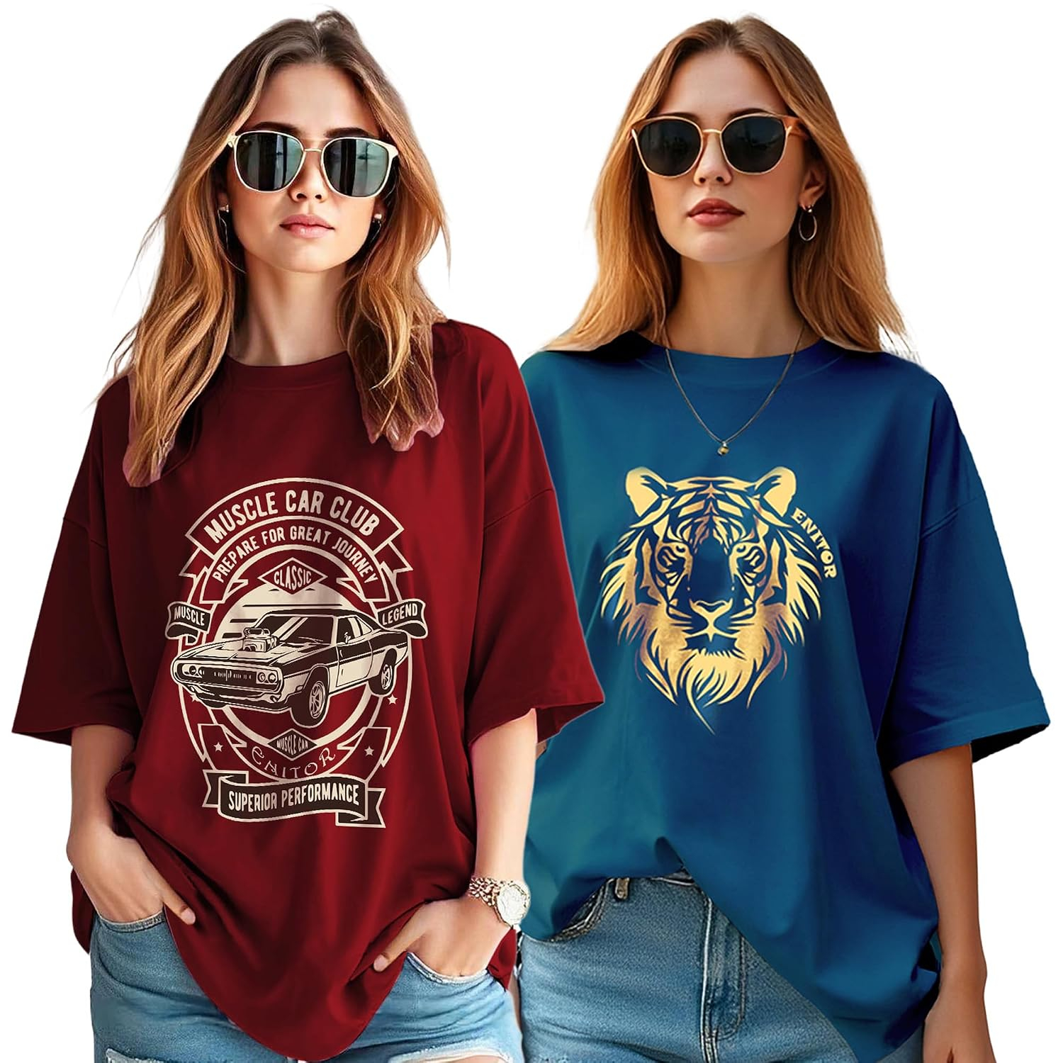 AUSK Women's Graphic Oversized T-Shirt - Image 50