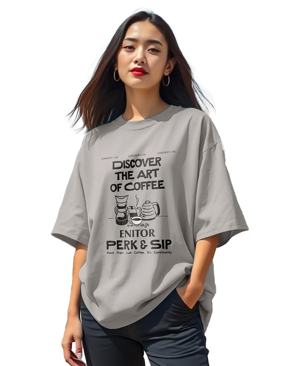 AUSK Women's Graphic Oversized T-Shirt - Image 51