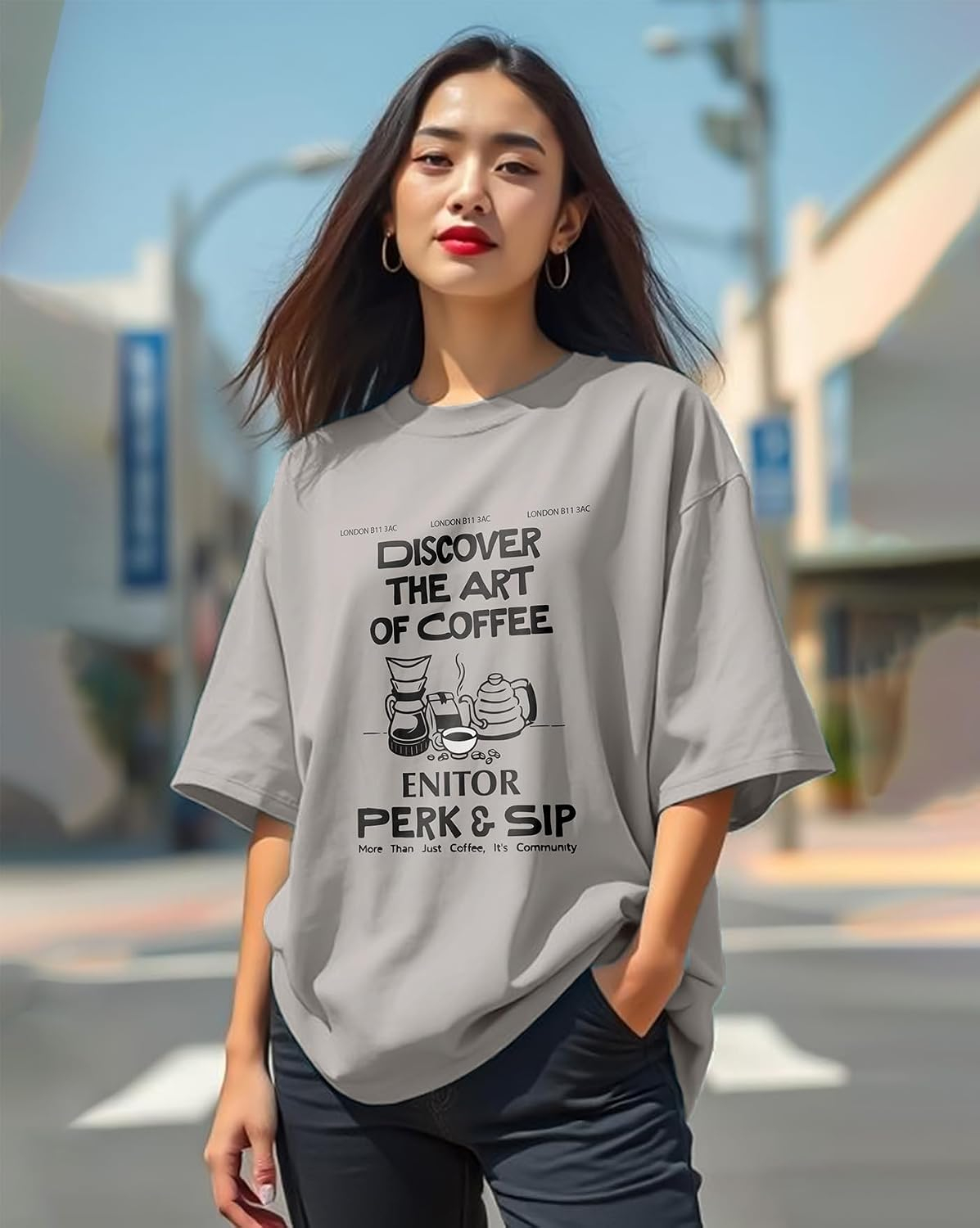 AUSK Women's Graphic Oversized T-Shirt - Image 52